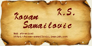 Kovan Samailović vizit kartica